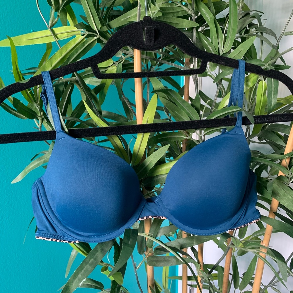 PINK Navy Blue Bra